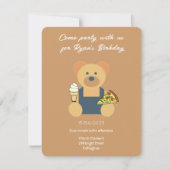 Niedlicher Teddy Bär - Geburtstag Einladung (Vorderseite)