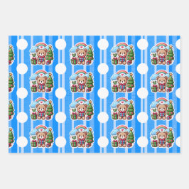 Niedlicher Teddy Bär Geburtstagswrapping Paper She Geschenkpapier Set