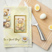 Niedlicher Teddy Bär Gelb Großer Tagesvergnügen gl Geschirrtuch (Viertel Falte)