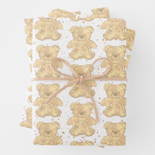 Niedlicher Teddy Bär Geschenkpapier Set (Beispiel)