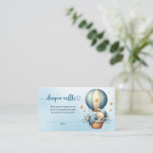 Niedlicher Teddy Bär Heißluftballon-Windelpreislis Begleitkarte (Stehend Vorderseite)