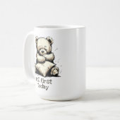 Niedlicher Teddy Bär Hug Kissen Braune Selbstverso Kaffeetasse (Vorderseite Links)