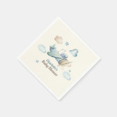 Niedlicher Teddy-Bär in Airplane-Baby-Dusche Serviette (Ecke)