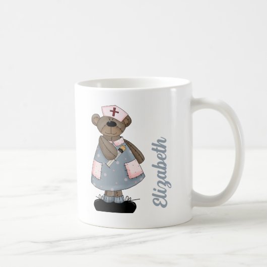 Niedlicher Teddy Bär Individuelle Name Geschenkide Tasse (Rechts)