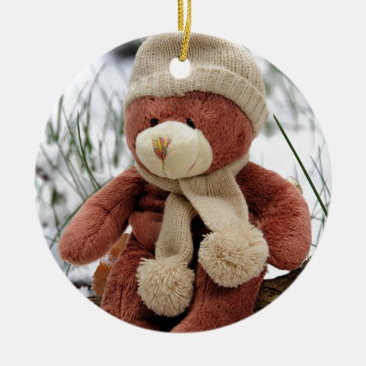 Niedlicher Teddy-Bär Keramik Ornament (Vorne)