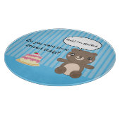 Niedlicher Teddy Bär Kinder Funny Joke Blau Stript Schneidebrett (Ecke)