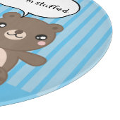 Niedlicher Teddy Bär Kinder Funny Joke Blau Stript Schneidebrett (Ecke)