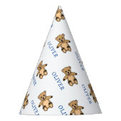 Niedlicher Teddy Bär Kinder Geburtsname Partyhütchen (Vorderseite)