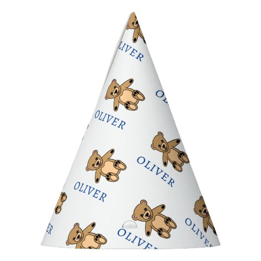 Niedlicher Teddy Bär Kinder Geburtsname Partyhütchen (Links)
