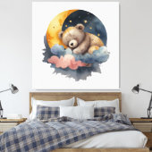 Niedlicher Teddy Bär Leinwanddruck (Insitu (Schlafzimmer))