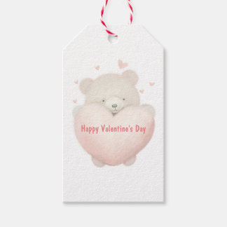 Niedlicher Teddy-Bär mit Aquarellfarbe - Glücklich Geschenkanhänger