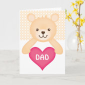 Niedlicher Teddy-Bär mit dem Herzen des Vaters Karte (Gelbe Blume)