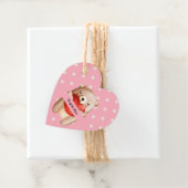 Niedlicher Teddy Bär mit einem roten Herz Danke Geschenkanhänger (Beispiel)