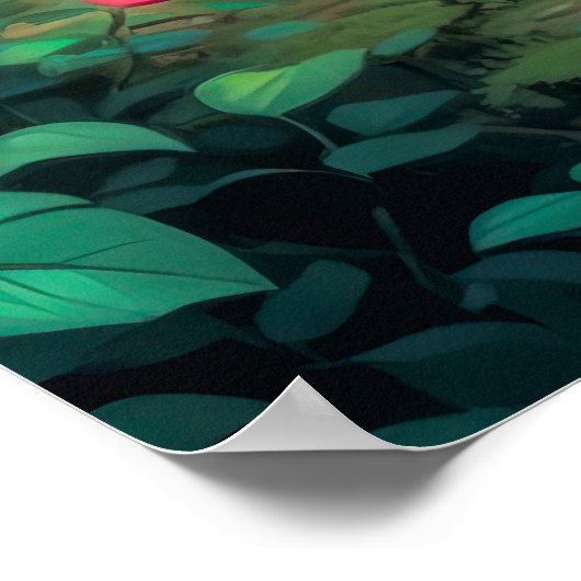 Niedlicher Teddy Bär mit Herz in Forest Poster (Ecke)