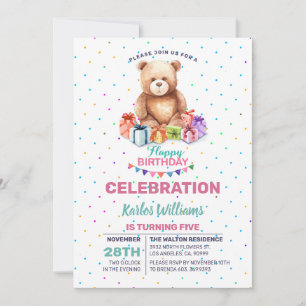 Niedlicher Teddy-Bär mit umhüllten, vorkommenden W Feiertagskarte