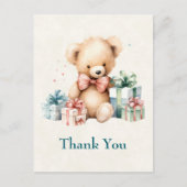 Niedlicher Teddy Bär mit Weihnachtsgeschenken Viel Postkarte (Vorderseite)