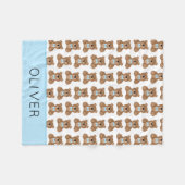 Niedlicher Teddy Bär Muster Personalisiert Boy Fleecedecke (Vorderseite (Horizontal))