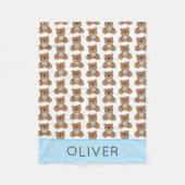 Niedlicher Teddy Bär Muster Personalisiert Boy Fleecedecke (Vorderseite)