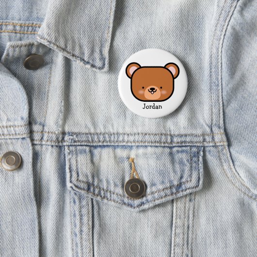 Niedlicher Teddy Bär Personalisiert Button (Beispiel)