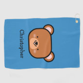 Niedlicher Teddy Bär Personalisiert Golfhandtuch (Horizontal)