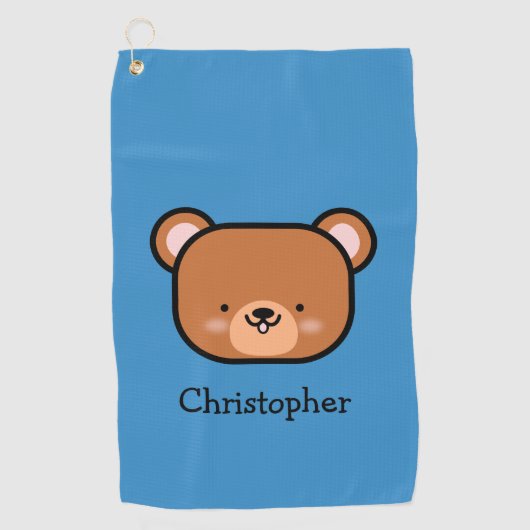 Niedlicher Teddy Bär Personalisiert Golfhandtuch (Vorderseite)