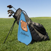 Niedlicher Teddy Bär Personalisiert Golfhandtuch (Gras)