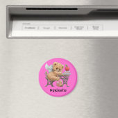 Niedlicher Teddy Bär Personalisierter Name Geschen Magnet (In Situ (Geschirrspüler))