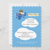 Niedlicher Teddy Bär Pilot Flugzeug Es ist ein Jun Einladung (Vorderseite)