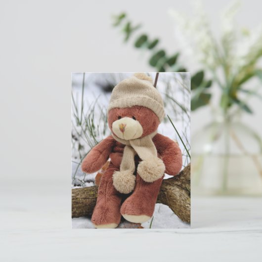 Niedlicher Teddy Bär Postkarte (Stehend Vorderseite)