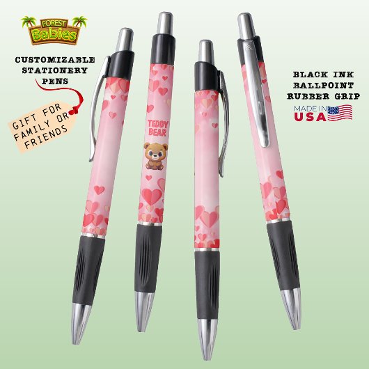 Niedlicher Teddy Bär Valentine's Hearts Geschenk R Kugelschreiber