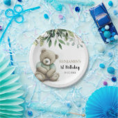 Niedlicher Teddy-Bär Verlasse jedes Alter zum Gebu Pappteller (Party)