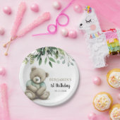 Niedlicher Teddy-Bär Verlasse jedes Alter zum Gebu Pappteller (Party)