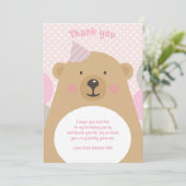 Niedlicher Teddy-Bär Vielen Dank Anmerkung Karte (Stehend Vorderseite)