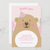 Niedlicher Teddy-Bär Vielen Dank Anmerkung Karte (Vorne/Hinten)