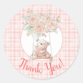 Niedlicher Teddy Bar Vielen Dank Runder Aufkleber (Vorderseite)