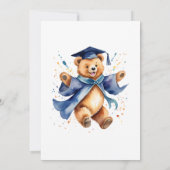 Niedlicher Teddy-Bär vor der Ausbildung Einladung (Rückseite)