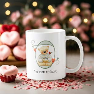 Niedlicher Teddy Bär Warmes Herz Valentine Kaffeetasse