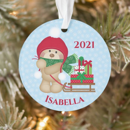 Niedlicher Teddy Bär Weihnachten Weihnachten Ornament (Baum)