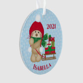Niedlicher Teddy Bär Weihnachten Weihnachten Ornament (Vorderseite)