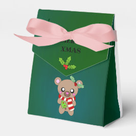 Niedlicher Teddy Bär Weihnachtsbaum Happy Festive Geschenkschachtel