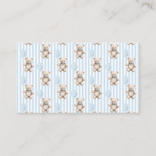 Niedlicher Teddy Bären Ballon Babydusche Windpreis Begleitkarte (Rückseite)