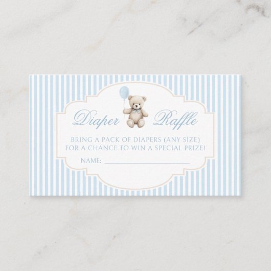 Niedlicher Teddy Bären Ballon Babydusche Windpreis Begleitkarte (Vorderseite)