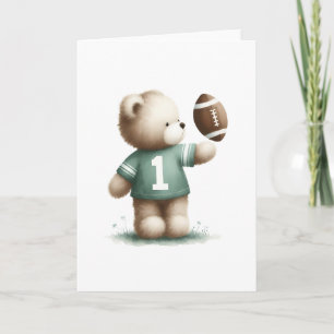 Niedlicher Teddy Bären Fußball Spieler Blank Gruß Karte
