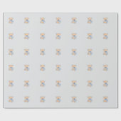 Niedlicher Teddy Bären-Geschenk-Wrap in Pastellbla Geschenkpapier (Flach)