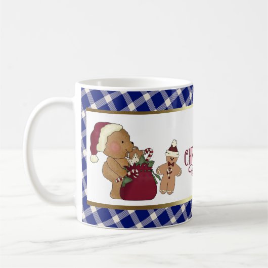 Niedlicher Teddy Bear and Gingerbrot Man Kaffeetasse (Links)