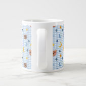 Niedlicher Teddy Bear and Moon Pattern auf Blue Gi Jumbo-Tasse (Rückseite)