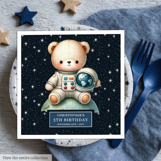 Niedlicher Teddy Bear Astronaut Neapel für Dusche  Serviette