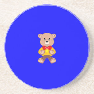 Niedlicher Teddy Bear auf Blue Sandstone Untersetz Getränkeuntersetzer