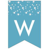 Niedlicher Teddy Bear Begrüßung Baby Boy Blue Gold Wimpelkette (Dritte Fahne)