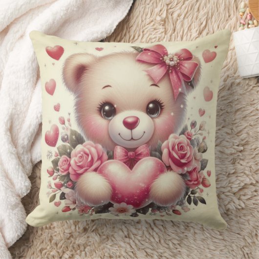 Niedlicher Teddy Bear Clipart Throw Kissen (Decke)